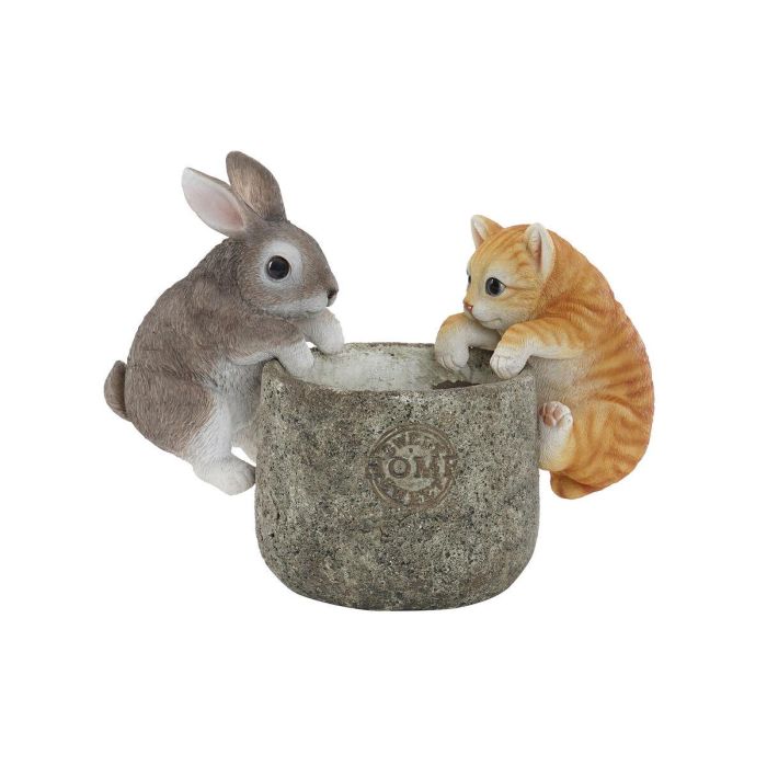 Figura  DKD Home Decor Gris Marron 9 x 15.5 x 9 cm (3 Unidades) 2