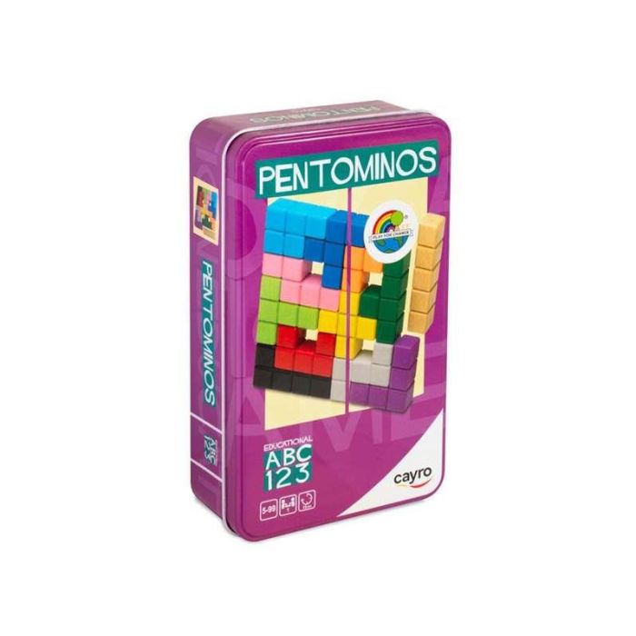 Juego pentominos en caja de metal. 12 piezas diferentes. 41 desafios.12x19.5x5 Juego pentominos en caja de metal. 12 piezas diferentes. 41 desafios.12x19.5x5