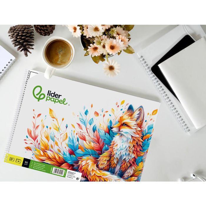 Bloc Dibujo Liderpapel Escolar Espiral 230x325 mm 20 Hojas 90 gr-M2 Con Recuadro 2