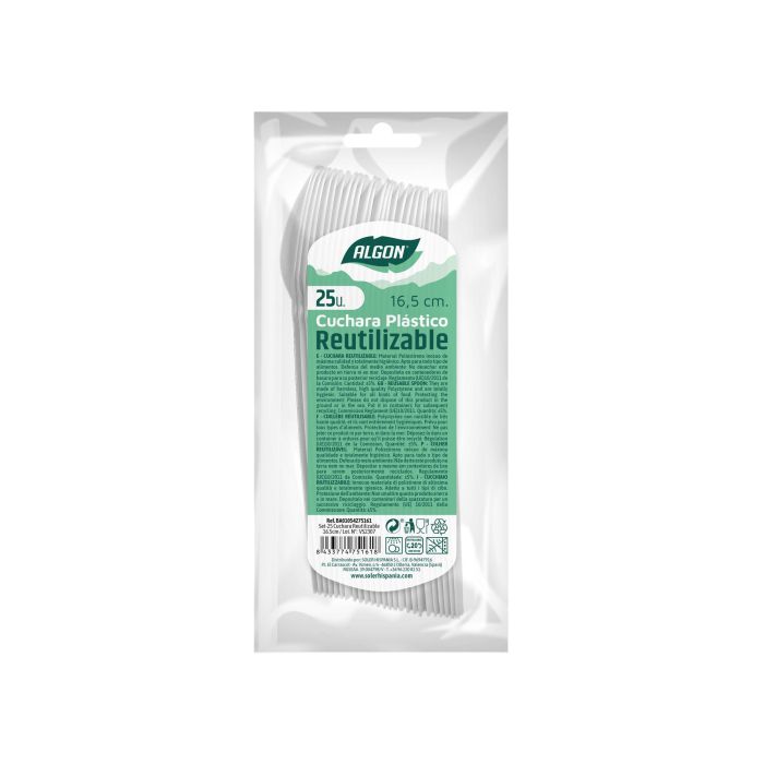 Set de 25 cucharas ecológicas Algon 16.5 cm (36 Cajas) 3 Set de 25 cucharas ecológicas Algon 16.5 cm (36 Cajas) 3