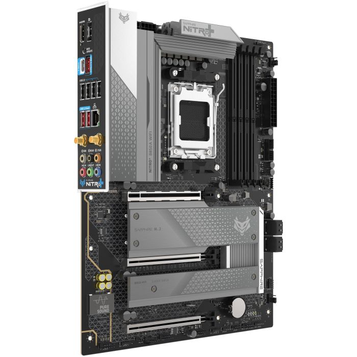 Sapphire Placa Base NITRO+ B850A WiFi 7 AMD Socket AM5 DDR5 Micro ATX con 1xHDMI 1.4 1xDP 1.2 1