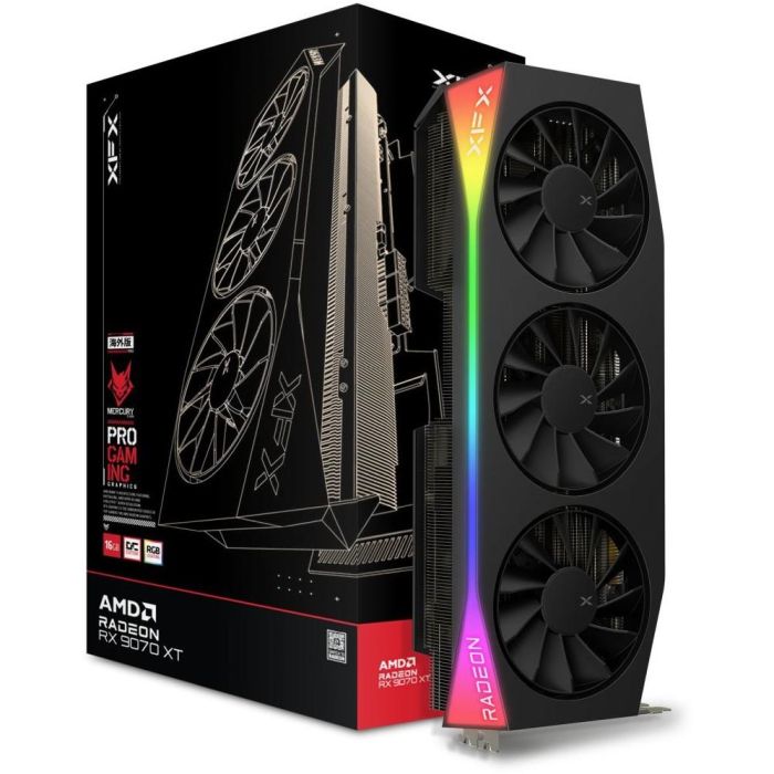 XFX RX 9070 XT Mercury Gaming RGB OC GDDR6 16GB 3 Ventiladores 3 XFX RX 9070 XT Mercury Gaming RGB OC GDDR6 16GB 3 Ventiladores 3