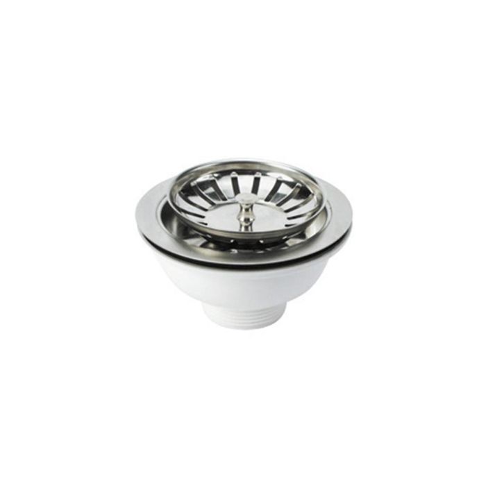 Mirtak Válvula de fregadero Ø115 mm con rejilla - Cromado/blanco, Aluminio/metacrilato 0 Mirtak Válvula de fregadero Ø115 mm con rejilla - Cromado/blanco, Aluminio/metacrilato 0