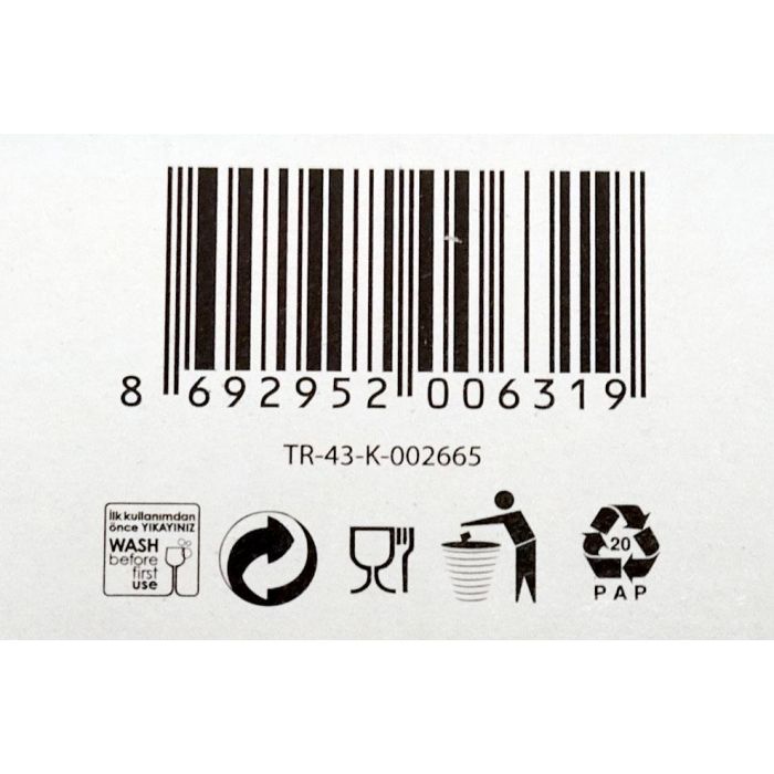 Lav Set de 6 Vasos para Agua de 295 cc Colección Liberty - Vasos de 6 x 6 x 13 cm (8 Cajas)