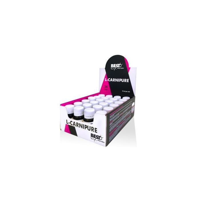 BEST PROTEIN L-Carnipure Viales Sabor Limón 24 Viales. Carnitina para Antes de Entrenar y Metabolismo de Grasas