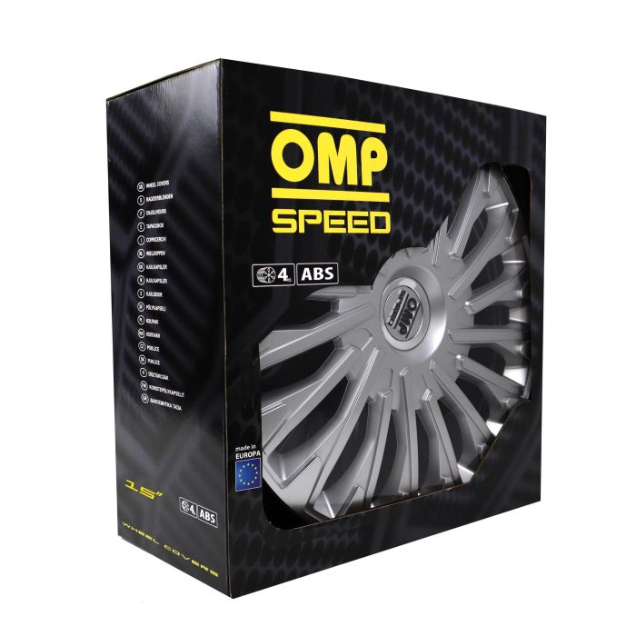 Omp Tapacubos Speed Stinger OMPS07021502 Juego 4 Tapacubos 15 Pulgadas ABS Plata 8