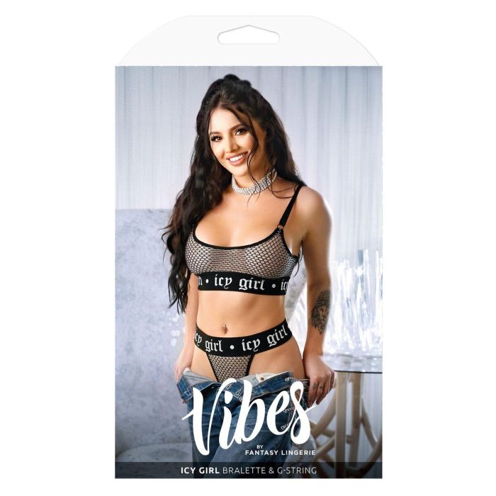 Conjunto de Lencería Fantasy Lingerie Negro (S/M)
