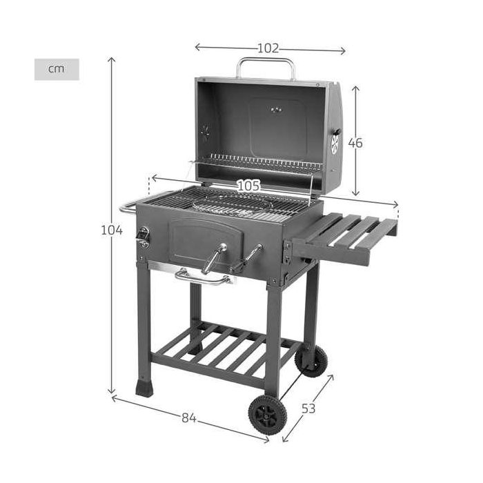 Barbacoa carbon con ruedas 102x65x104cm. 5 Barbacoa carbon con ruedas 102x65x104cm. 5