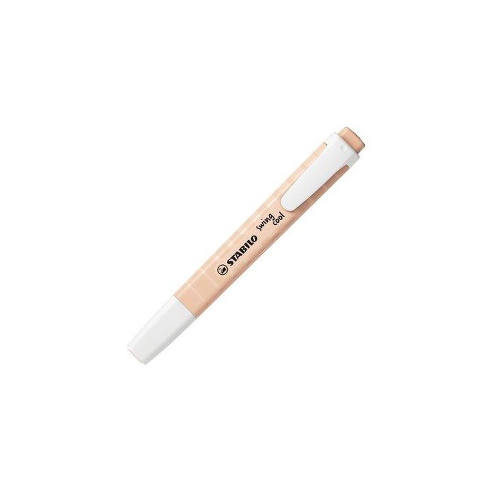 Stabilo Rotulador fluorescente fino swing cool Nature Colors beige 1+4 mm, Tecnología Antisecado 4h, con clip y grip antideslizante