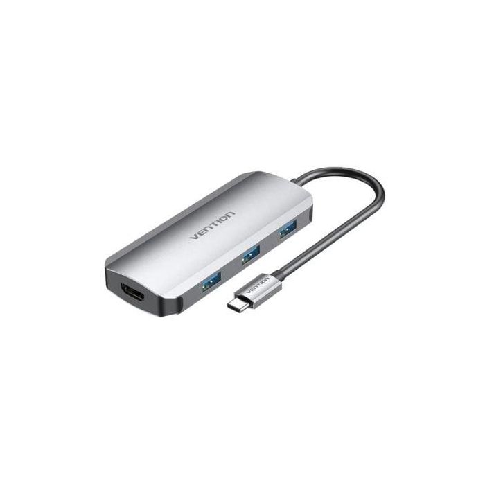 Vention TODHB Docking Station Hub USB-C para Portátil, 1xHDMI 4K, 3xUSB 3.0 (5Gbps), 1xUSB-C Power Delivery 100W, Gris Vention TODHB Docking Station Hub USB-C para Portátil, 1xHDMI 4K, 3xUSB 3.0 (5Gbps), 1xUSB-C Power Delivery 100W, Gris