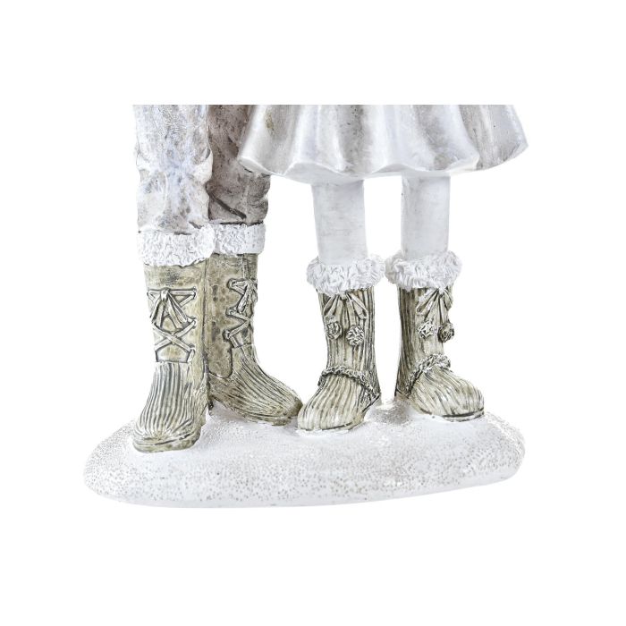 Figura Navidad Fantasia DKD Home Decor Rosa Gris 7 x 20.5 x 10.5 cm (2 Unidades) 2