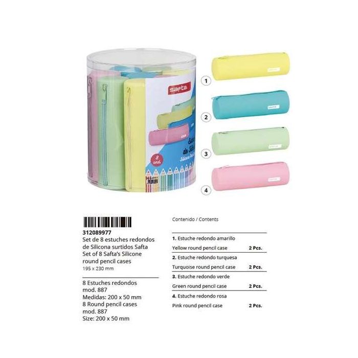 Safta Set de 8 Portatodos Redondos de Silicona Surtidos, Incluye Expositor de Silicona de 295x325x1665 mm 3