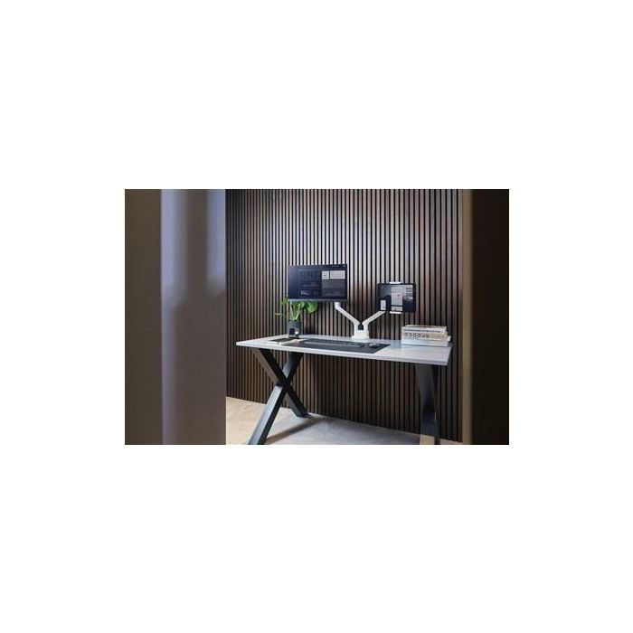 One For All Soporte de Tableta Universal para Brazos de Monitor, Compatible con Todos los Tamaños, Protección con Acolchado de Silicona No Tóxico 5