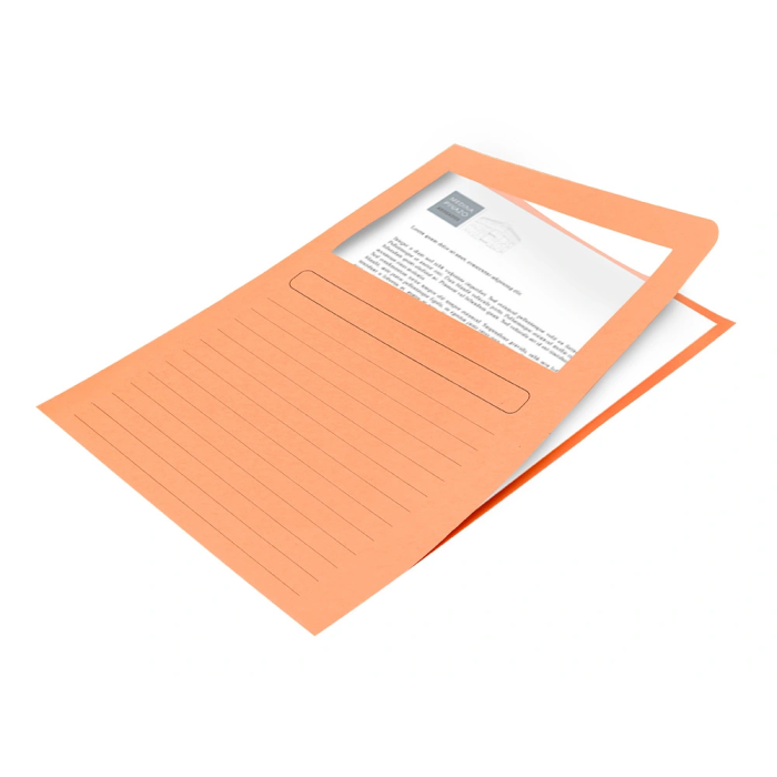 Q-connect Subcarpeta Cartulina A4 Naranja con Ventana Transparente 120 g/m² 6