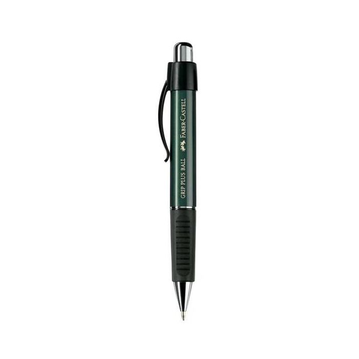 FABER-CASTELL Kugelschreiber Grip Plus Ball BK Bolígrafo retráctil con pulsador, Recargable, Azul, Puño ergonómico