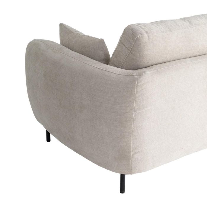 Sofá 3 Plazas Crema Tejido-Metal 229 X 92 X 88 cm