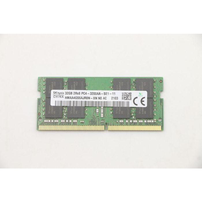 Lenovo DDR4 SODIMM memory module, 32GB capacity, 3200MHz speed, 260-pin interface, compatible with Lenovo laptops. 1 Lenovo DDR4 SODIMM memory module, 32GB capacity, 3200MHz speed, 260-pin interface, compatible with Lenovo laptops. 1