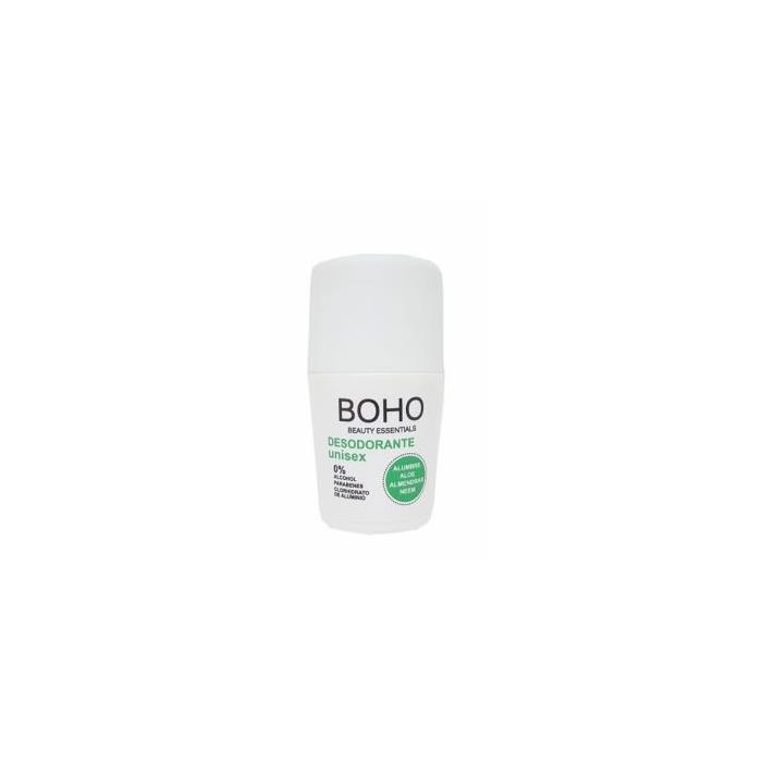 BOHO Desodorante Roll-On de Alumbre y Aloe Vera con Extracto de Neem Hidratante Unisex para Piel Sensible 50 ml