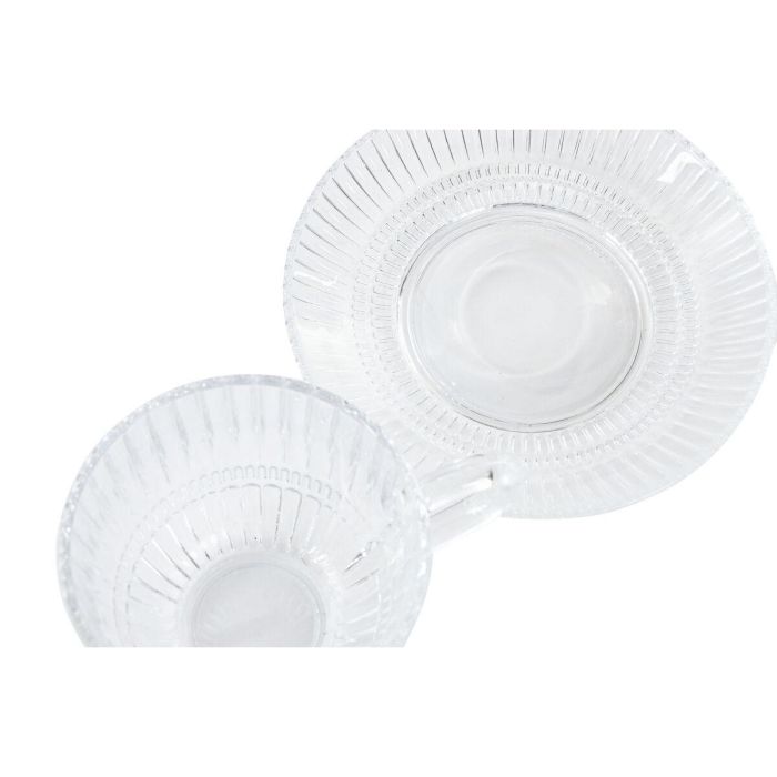 DKD Home Decor Café Básico Transparente 14x7.5 cm (Set 6) Cristal 240ml, Apto Microondas y Lavavajillas 1