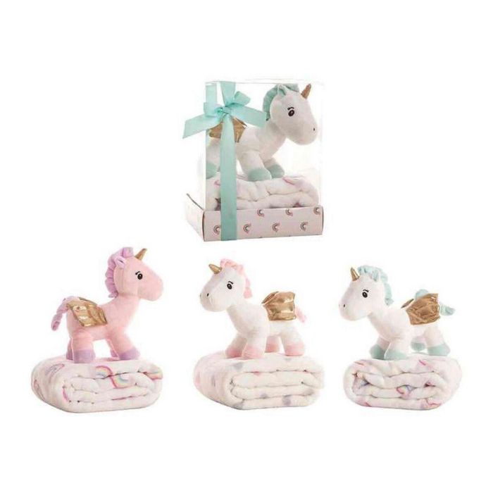 Peluche unicornio 26 cm con manta coralina 90x75 cm - modelos surtidos 2 Peluche unicornio 26 cm con manta coralina 90x75 cm - modelos surtidos 2
