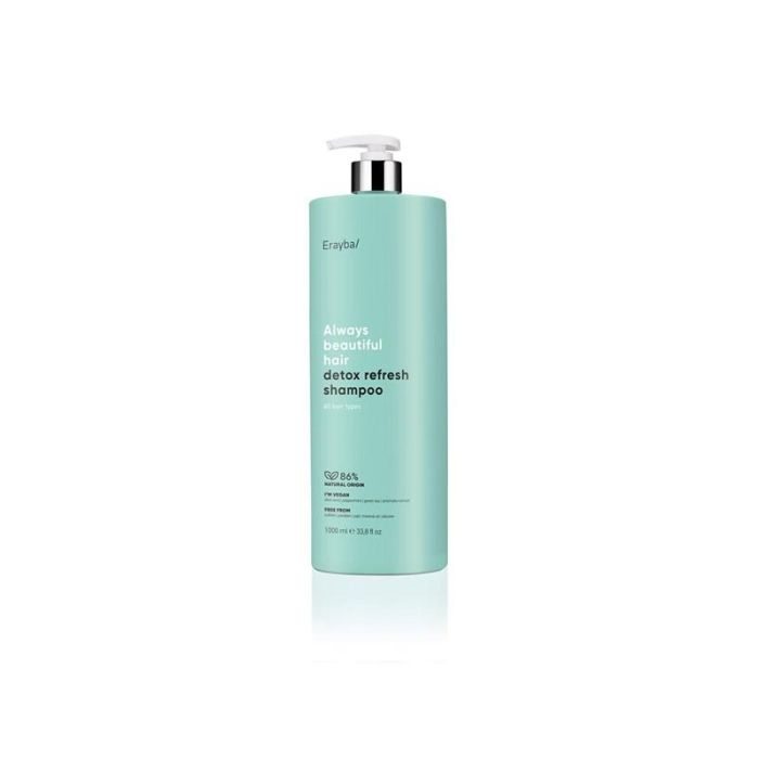 Erayba ABH Detox Refresh Champú con Aloe Vera, Menta y Té Verde para todo tipo de cabellos 1000ml