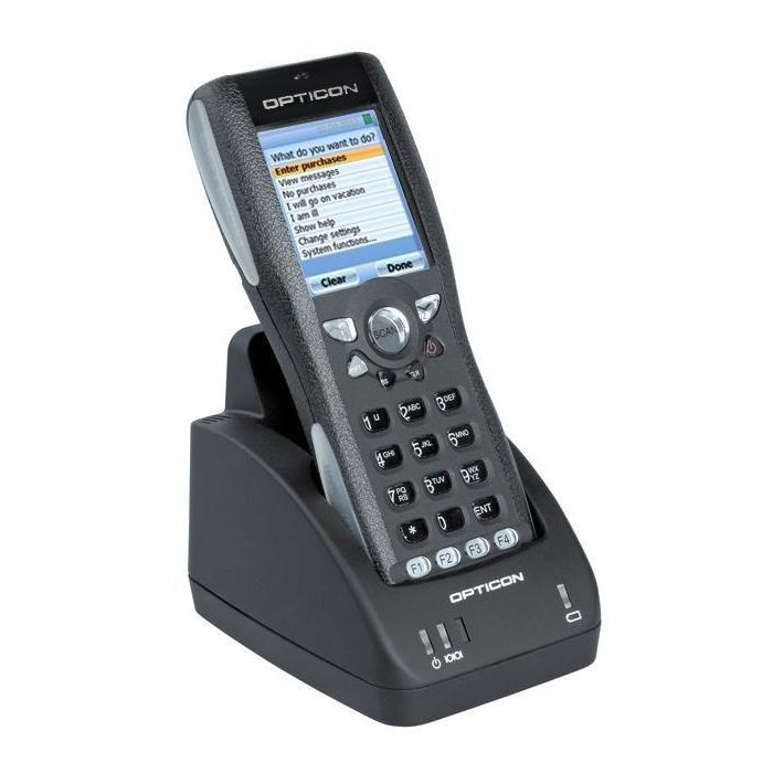 Opticon OPH-1005,1D Laser,100 scan/s,SDK,Color QVGA,4/128MB,23-key,Black,Battery & Wrist strap included. 140g 1