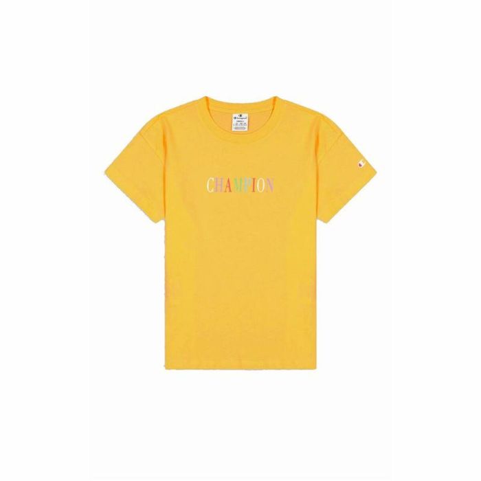 Camiseta de Manga Corta Mujer Champion Crewneck Croptop Amarillo 4