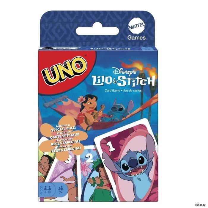 UNO Jcc10 Juego de Cartas Clásico Disney Lilo y Stitch con gráficos inspirados. Incluye Regla Especial 'Ohana'. Edad +7 años. 0 UNO Jcc10 Juego de Cartas Clásico Disney Lilo y Stitch con gráficos inspirados. Incluye Regla Especial 'Ohana'. Edad +7 años. 0