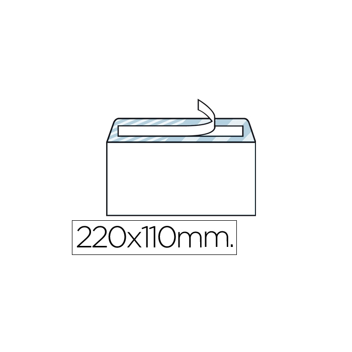 Liderpapel Sobre Blanco Din Americano N.2 110x220mm Tira Silicona Open System Caja 500 Unidades 0 Liderpapel Sobre Blanco Din Americano N.2 110x220mm Tira Silicona Open System Caja 500 Unidades 0