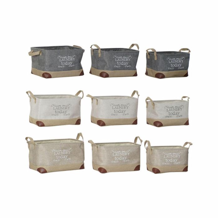 Cesta Multiusos DKD Home Decor Beige Gris Marrón claro 40 x 30 x 24 cm Madera 3 Piezas (3 Unidades) 1 Cesta Multiusos DKD Home Decor Beige Gris Marrón claro 40 x 30 x 24 cm Madera 3 Piezas (3 Unidades) 1