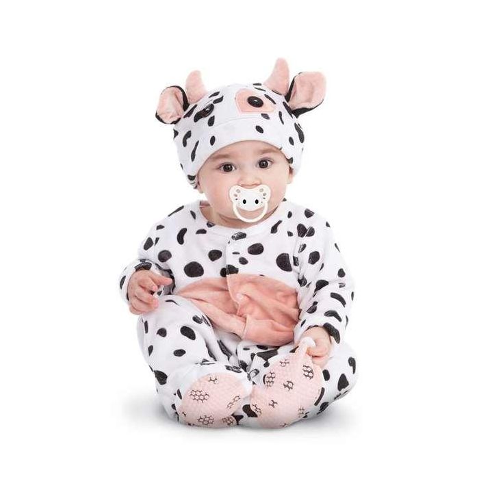 Disfraz pequeña vaquita gorro, mono, patucos, rabo y chupete talla 7-12 m 0 Disfraz pequeña vaquita gorro, mono, patucos, rabo y chupete talla 7-12 m 0