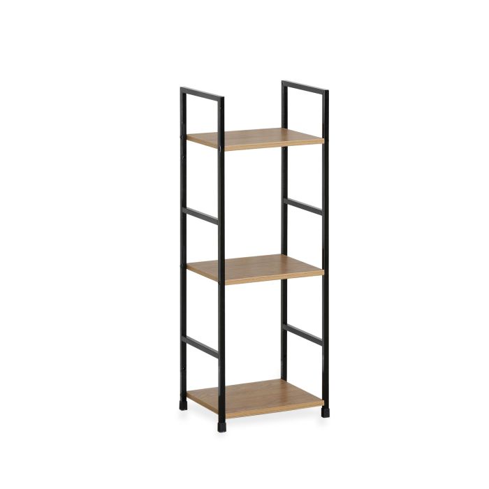 Confortime Estanteria 3 Niveles Metal-Madera Negra 84.5 x 25 x 5.5 cm 4