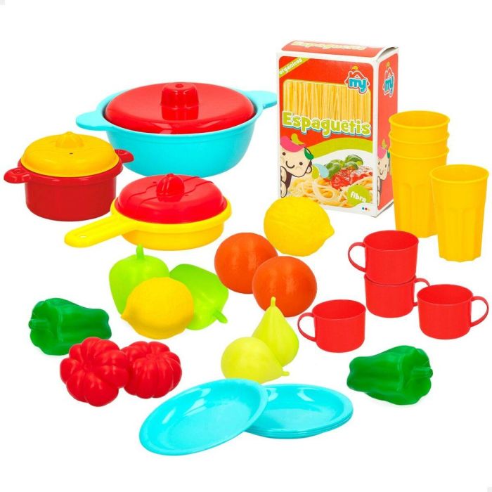 Set de Alimentos de Juguete Colorbaby Menaje y utensilios de cocina 31 Piezas (6 Unidades) 6 Set de Alimentos de Juguete Colorbaby Menaje y utensilios de cocina 31 Piezas (6 Unidades) 6