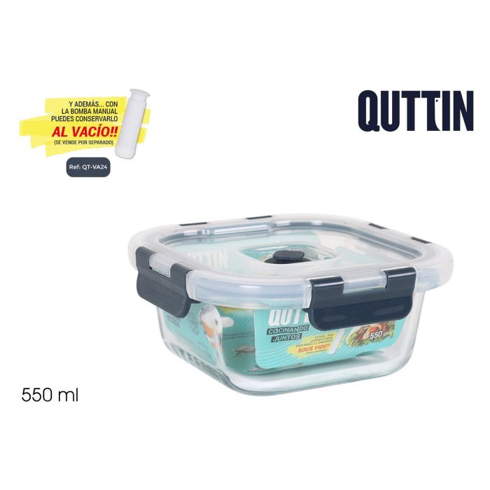Fiambrera cuadrada con tapa Quttin 14.5x14.5 cm 550 ml (12 Unidades) Fiambrera cuadrada con tapa Quttin 14.5x14.5 cm 550 ml (12 Unidades)