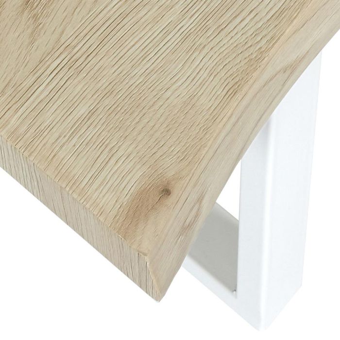 Home Deco Factory Mesa de comedor Essentiel 110x75 cm con patas de metal blanco, estilo rústico 3
