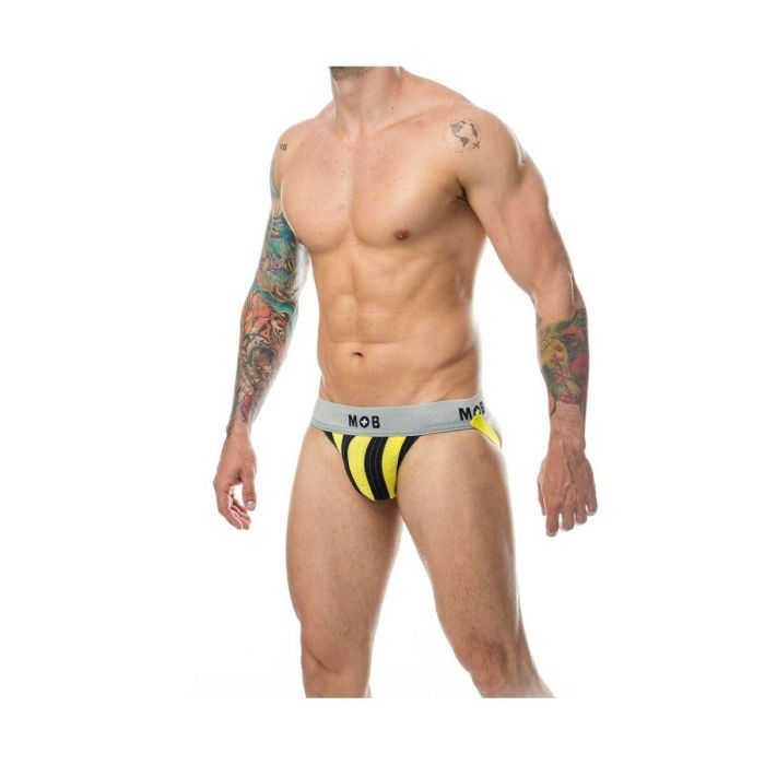 Tanga Mob Eroticwear Amarillo Negro XXL 1 Tanga Mob Eroticwear Amarillo Negro XXL 1