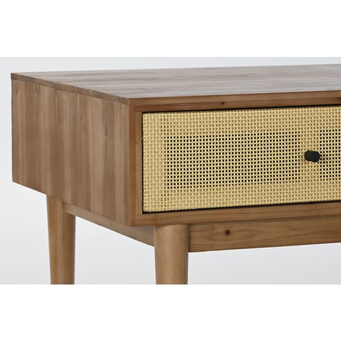 DKD Home Decor Mesa Centro Balines Marron Madera de Abeto y Ratan 106 x 55 x 46 cm 1