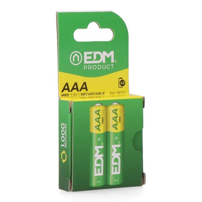 Edm Pila Recargable HR03 AAA Eco-Series 950mAh 1.2V 2 Unidades Ø10.5 x 44.5 mm
