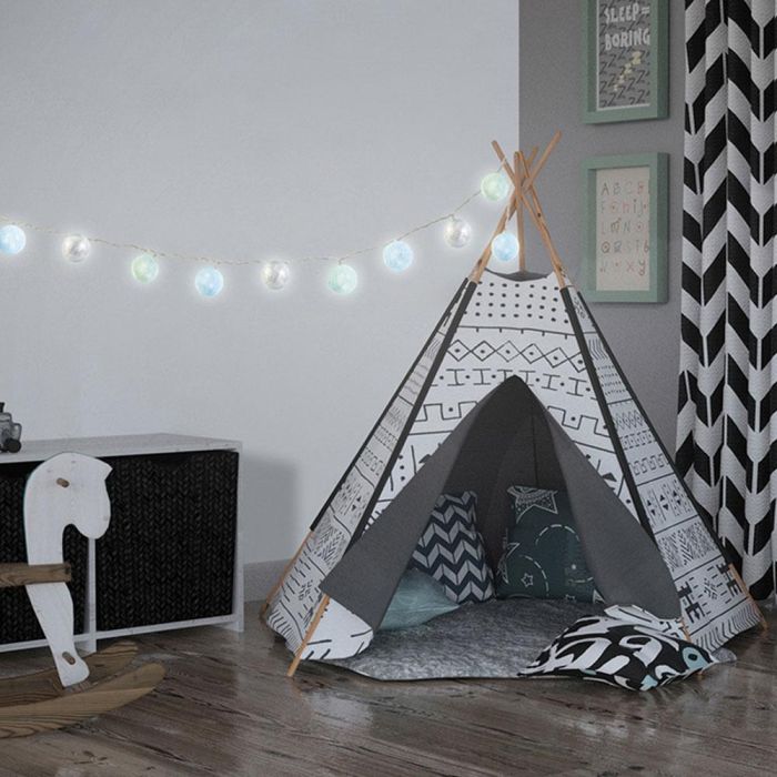 Home Deco Light Guirnalda de 10 LEDs Luz Azul/Plata 192cm 5