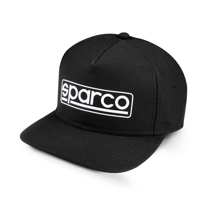 Sparco S01351NR Gorra Stretch Negra con Logo TPU Visera Plana 100% Poliéster Talla Única Motorsport Sparco S01351NR Gorra Stretch Negra con Logo TPU Visera Plana 100% Poliéster Talla Única Motorsport