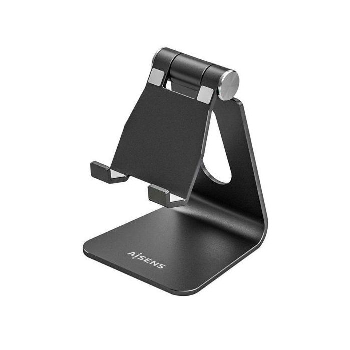 Aisens Soporte De Sobremesa M Ajustable 1 Pivote Para Movil Y Tablet Negro