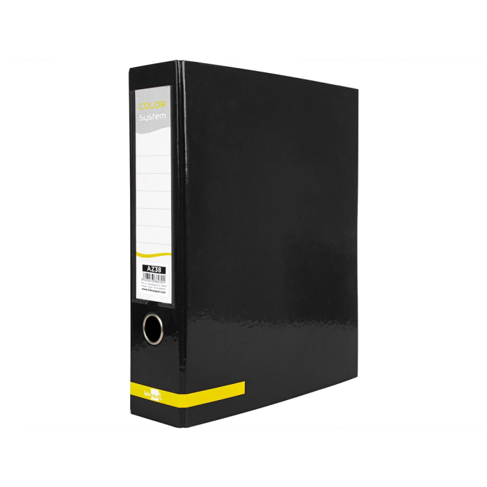 Liderpapel Archivador A4 Color System Forrado Negro Lomo 80mm Compresor Metálico con Ollao 6