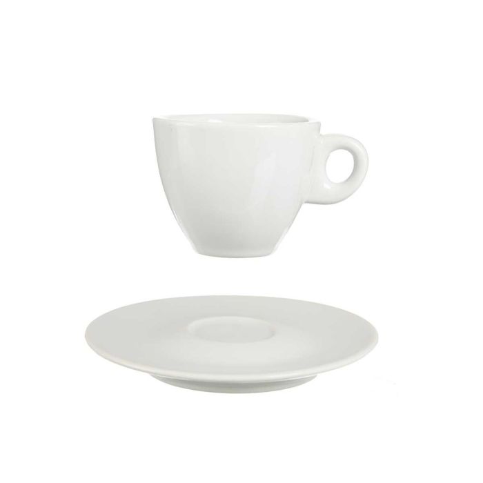 Set 6 Tazas Cafe Porcelana Blanca C Plato 120Ml Vessia 22X8CM (6 Unidades) 1 Set 6 Tazas Cafe Porcelana Blanca C Plato 120Ml Vessia 22X8CM (6 Unidades) 1