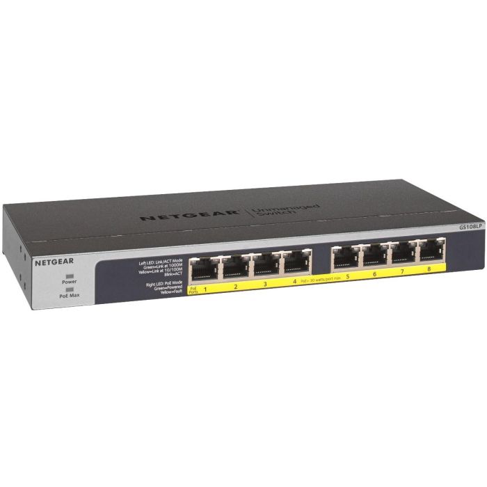 NETGEAR GS108LP-100EUS Switch No administrado Gigabit Ethernet 8 Puertos PoE 2