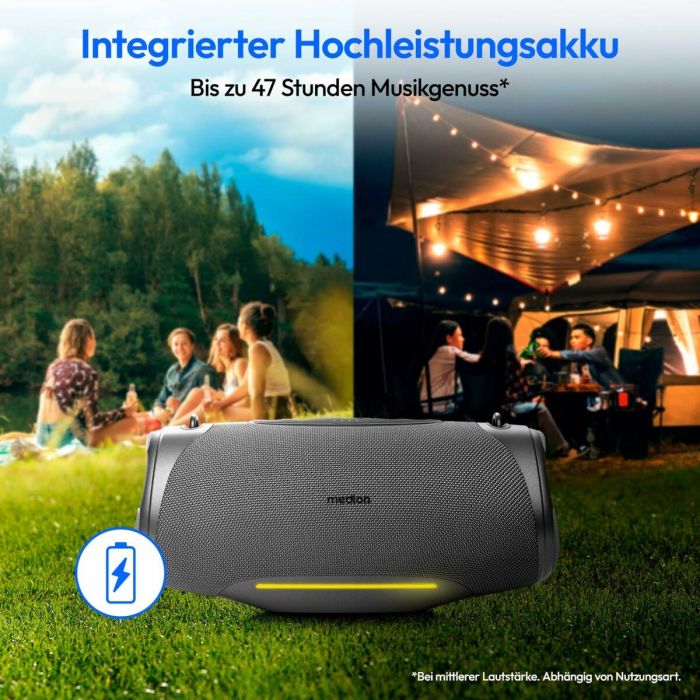 Medion AAAPX09234 Altavoz Bluetooth L 50W, 47h de batería, Protección IPX7 y Efectos de Iluminación RGB 8 Medion AAAPX09234 Altavoz Bluetooth L 50W, 47h de batería, Protección IPX7 y Efectos de Iluminación RGB 8