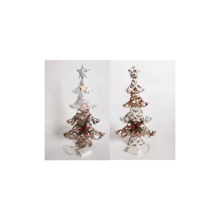 Arbol Navidad Alpina DKD Home Decor Blanco Dorado 20 x 56 x 40 cm (2 Unidades)