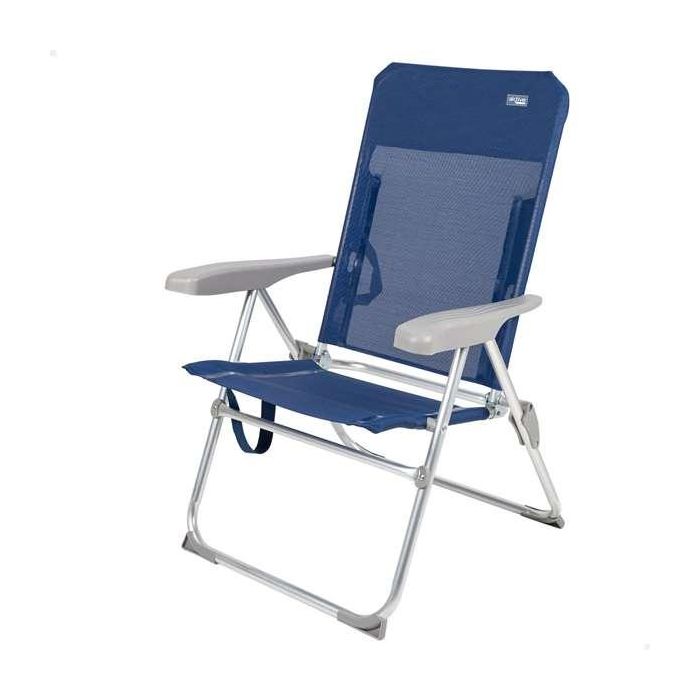 Silla playa plegable aluminio 6 pisiciones 47x60x94 cm con asa. Silla playa plegable aluminio 6 pisiciones 47x60x94 cm con asa.