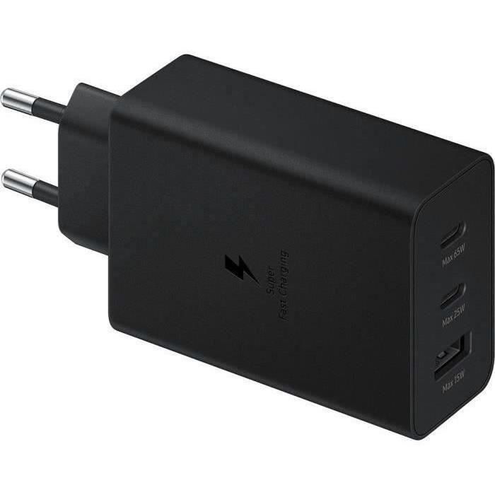 Samsung EP-T6530NBEGEU Cargador de Pared 65W Triple Puerto para Carga Rápida con 2x USB-C y 1x USB-A Negro 3