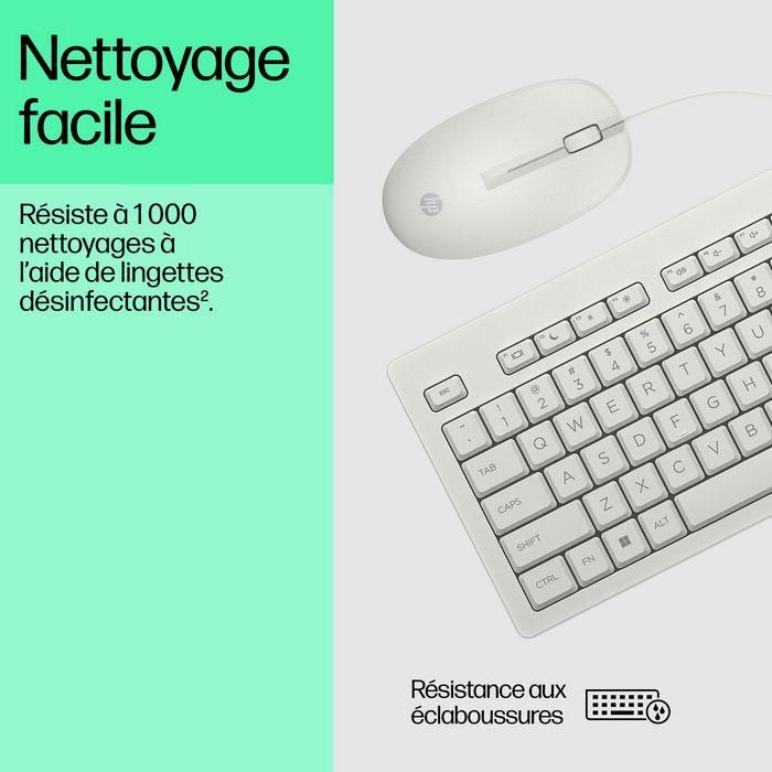 HP 225 Conjunto de Teclado y Ratón con Cable, Periféricos de Escritorio con Distribución UK, Comodidad y Productividad 6