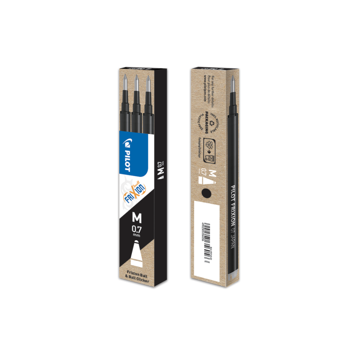 Pilot Recambio Bolígrafo Frixion 0.7 Negro Pack 3 Ud